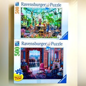 TWO (2) Ravensburger Jigsaw Puzzles - both 500 pieces, one is Large Format